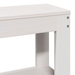 vidaXL Tăblie de pat cu rafturi, alb, 90 cm, lemn masiv de pin