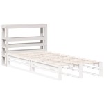 vidaXL Tăblie de pat cu rafturi, alb, 75 cm, lemn masiv de pin