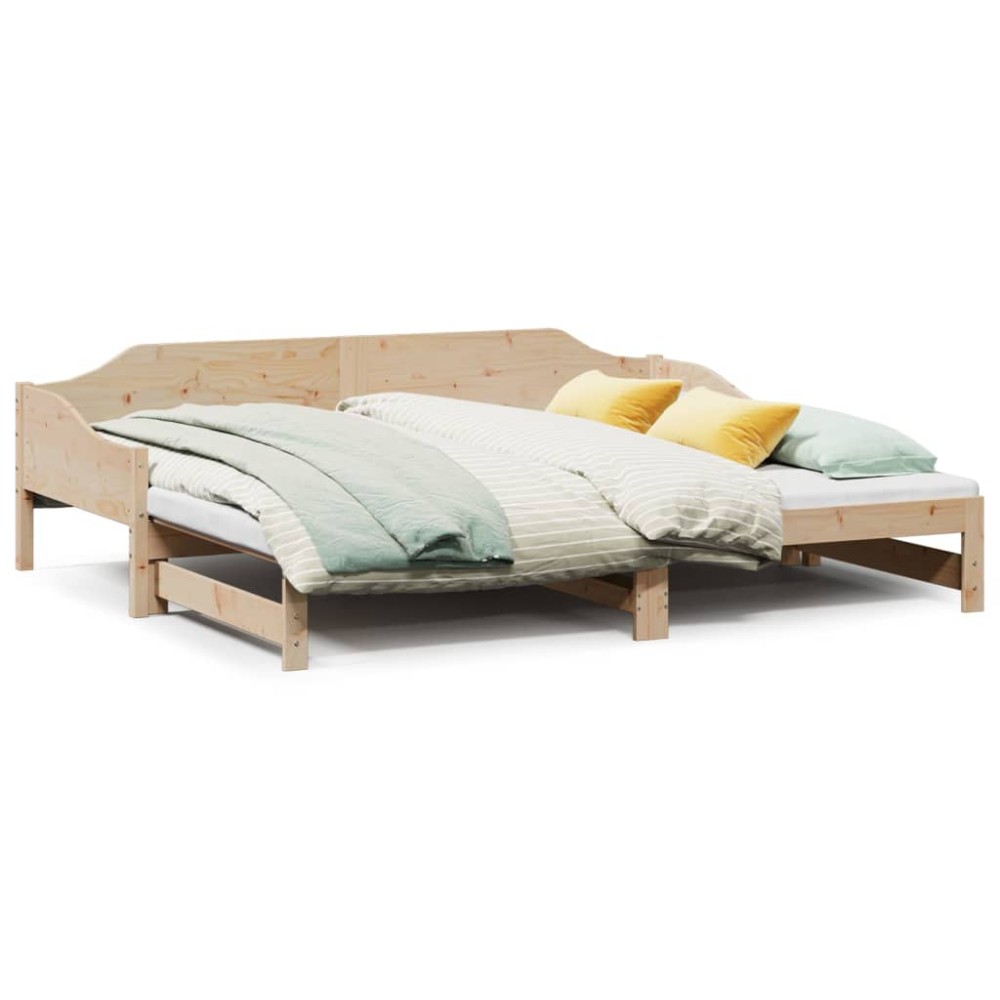 vidaXL Pat de zi cu extensie, 80x200 cm, lemn masiv de pin