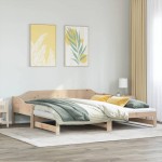 vidaXL Pat de zi cu extensie, 80x200 cm, lemn masiv de pin vidaXL Pat de zi cu extensie, 80x200 cm, lemn masiv de pin