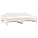 vidaXL Pat de zi cu extensie, alb, 80x200 cm, lemn masiv de pin