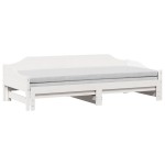 vidaXL Pat de zi cu extensie, alb, 90x200 cm, lemn masiv de pin