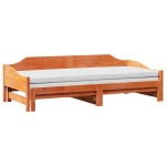 vidaXL Pat de zi cu extensie, maro ceruit, 90x200cm, lemn masiv de pin