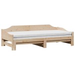 vidaXL Pat de zi cu extensie, 90x190 cm, lemn masiv de pin