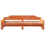 vidaXL Pat zi cu extensie fără saltele, maro, 90x190 cm, lemn masiv vidaXL Pat zi cu extensie fără saltele, maro, 90x190 cm, lemn masiv