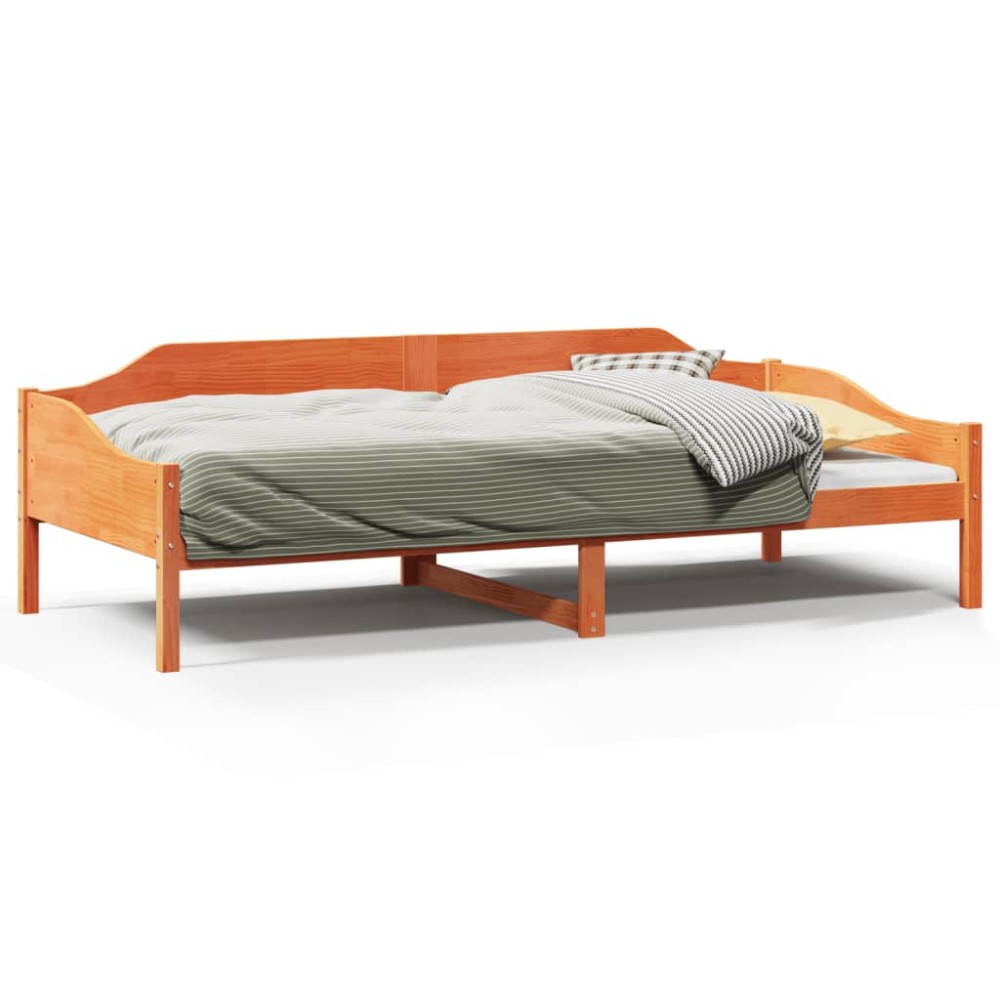 vidaXL Cadru de pat fără saltea maro ceruit 80x200 cm lemn masiv pin