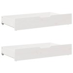 vidaXL Sertare de pat, 2 buc., 95x55x17 cm, alb, lemn masiv de pin vidaXL Sertare de pat, 2 buc., 95x55x17 cm, alb, lemn masiv de pin