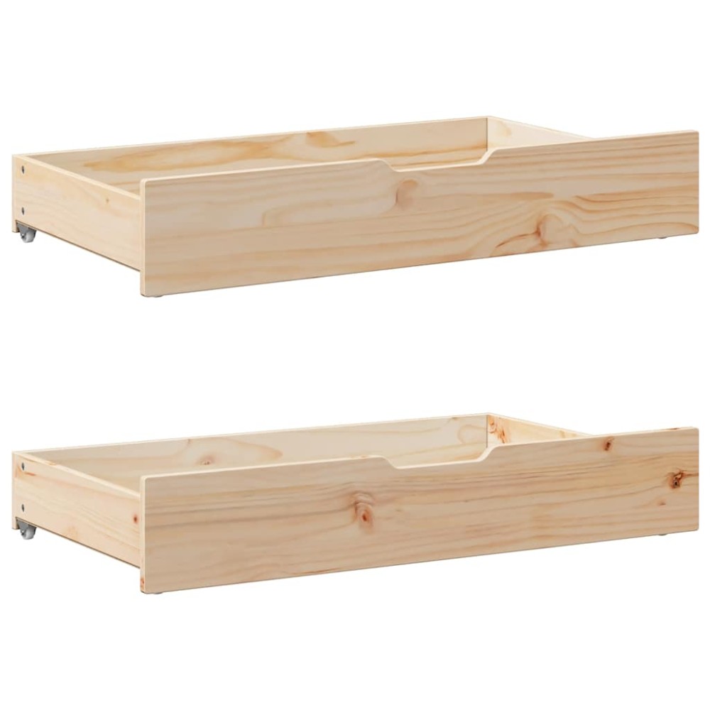 vidaXL Sertare de pat cu roți, 2 buc., 90x55x17 cm, lemn masiv de pin
