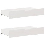 vidaXL Sertare de pat, 2 buc., 90x55x17 cm, alb, lemn masiv de pin vidaXL Sertare de pat, 2 buc., 90x55x17 cm, alb, lemn masiv de pin