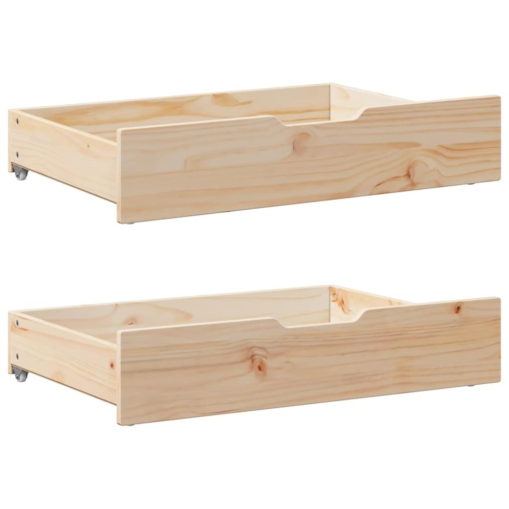 vidaXL Sertare de pat cu roți, 2 buc., 85x55x17 cm, lemn masiv de pin