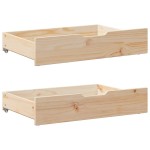 vidaXL Sertare de pat cu roți, 2 buc., 85x55x17 cm, lemn masiv de pin vidaXL Sertare de pat cu roți, 2 buc., 85x55x17 cm, lemn masiv de pin