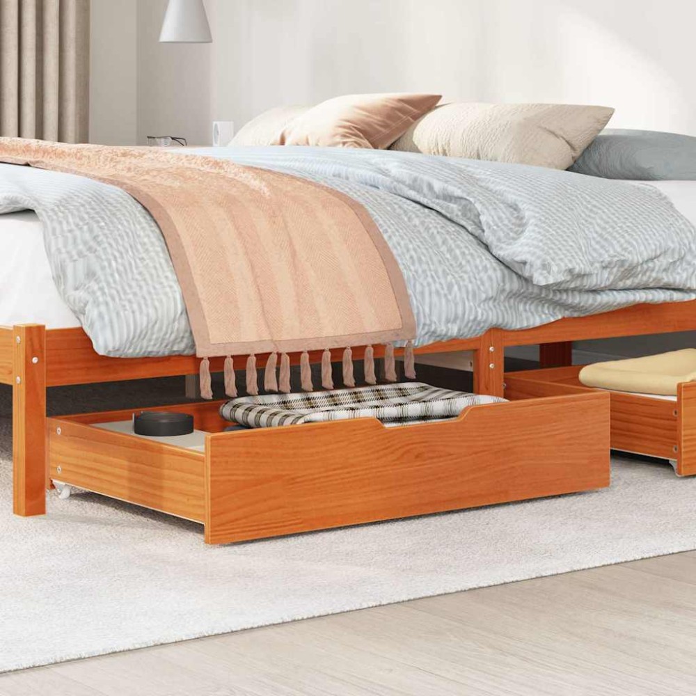 vidaXL Sertare de pat 2 buc. 85x55x17 cm maro ceruit lemn masiv de pin