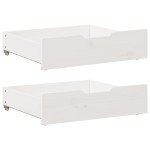 vidaXL Sertare de pat, 2 buc., 75x55x17 cm, alb, lemn masiv de pin vidaXL Sertare de pat, 2 buc., 75x55x17 cm, alb, lemn masiv de pin
