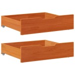 vidaXL Sertare de pat 2 buc. 75x55x17 cm maro ceruit lemn masiv de pin vidaXL Sertare de pat 2 buc. 75x55x17 cm maro ceruit lemn masiv de pin