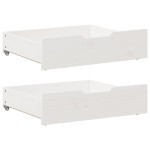 vidaXL Sertare de pat, 2 buc., 65x55x17 cm, alb, lemn masiv de pin vidaXL Sertare de pat, 2 buc., 65x55x17 cm, alb, lemn masiv de pin