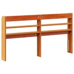 vidaXL Tăblie de pat cu rafturi, maro ceruit, 150 cm, lemn masiv pin