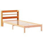vidaXL Tăblie de pat cu rafturi, maro ceruit, 75 cm, lemn masiv pin