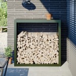 vidaXL Rastel pentru lemne de foc, verde, 100x40x100 cm, oțel vidaXL Rastel pentru lemne de foc, verde, 100x40x100 cm, oțel