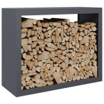 vidaXL Rastel pentru lemne de foc, antracit, 100x40x80 cm, oțel vidaXL Rastel pentru lemne de foc, antracit, 100x40x80 cm, oțel