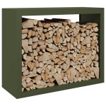 vidaXL Rastel pentru lemne de foc, verde, 100x40x80 cm, oțel vidaXL Rastel pentru lemne de foc, verde, 100x40x80 cm, oțel