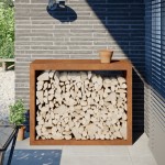 vidaXL Suport pentru lemne de foc 100x40x80 cm Oțel pentru intemperii vidaXL Suport pentru lemne de foc 100x40x80 cm Oțel pentru intemperii