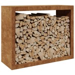 vidaXL Suport pentru lemne de foc 100x40x80 cm Oțel pentru intemperii vidaXL Suport pentru lemne de foc 100x40x80 cm Oțel pentru intemperii