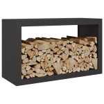 vidaXL Rastel pentru lemne de foc, negru, 100x40x60 cm, oțel