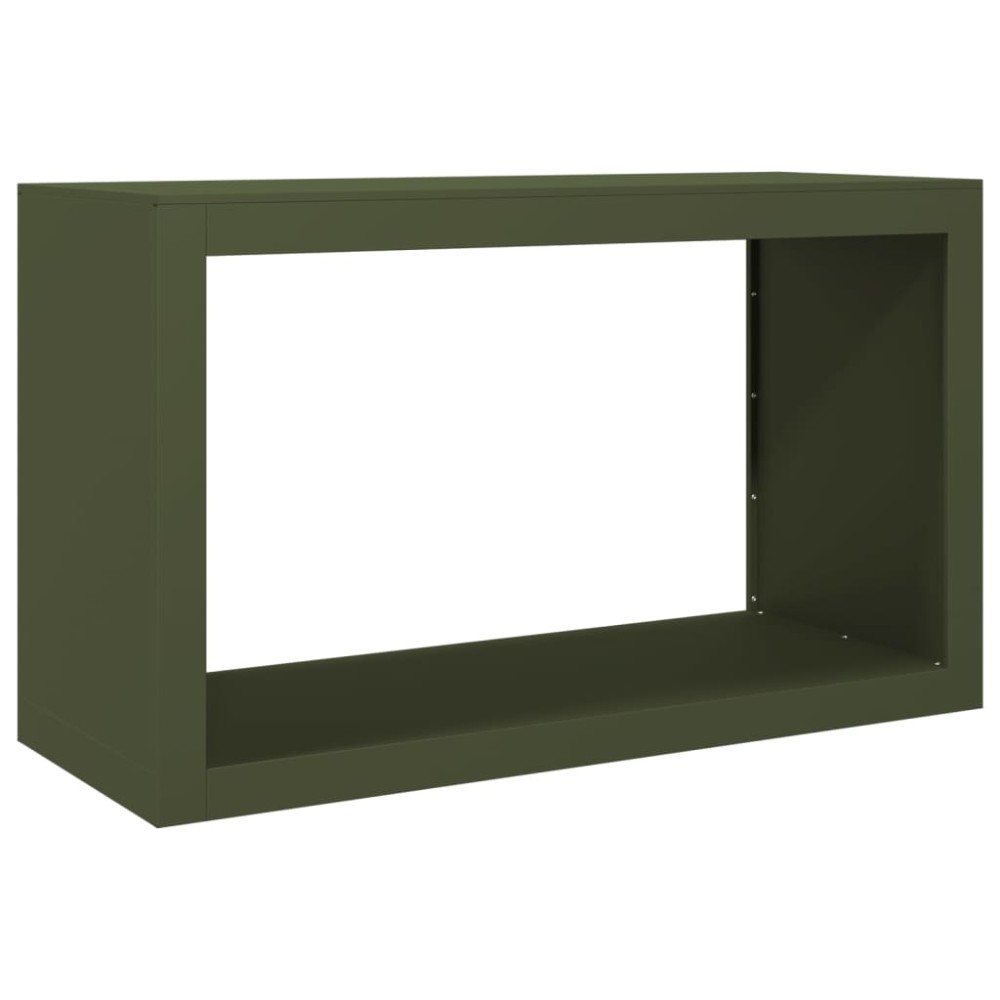vidaXL Rastel pentru lemne de foc, verde, 100x40x60 cm, oțel