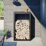 vidaXL Rastel pentru lemne de foc, negru, 60x40x100 cm, oțel vidaXL Rastel pentru lemne de foc, negru, 60x40x100 cm, oțel
