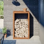 vidaXL Suport pentru lemne de foc 60x40x100 cm Oțel pentru intemperii vidaXL Suport pentru lemne de foc 60x40x100 cm Oțel pentru intemperii