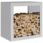 vidaXL Suport pentru lemne de foc, 60x40x60 cm, oțel inoxidabil vidaXL Suport pentru lemne de foc, 60x40x60 cm, oțel inoxidabil