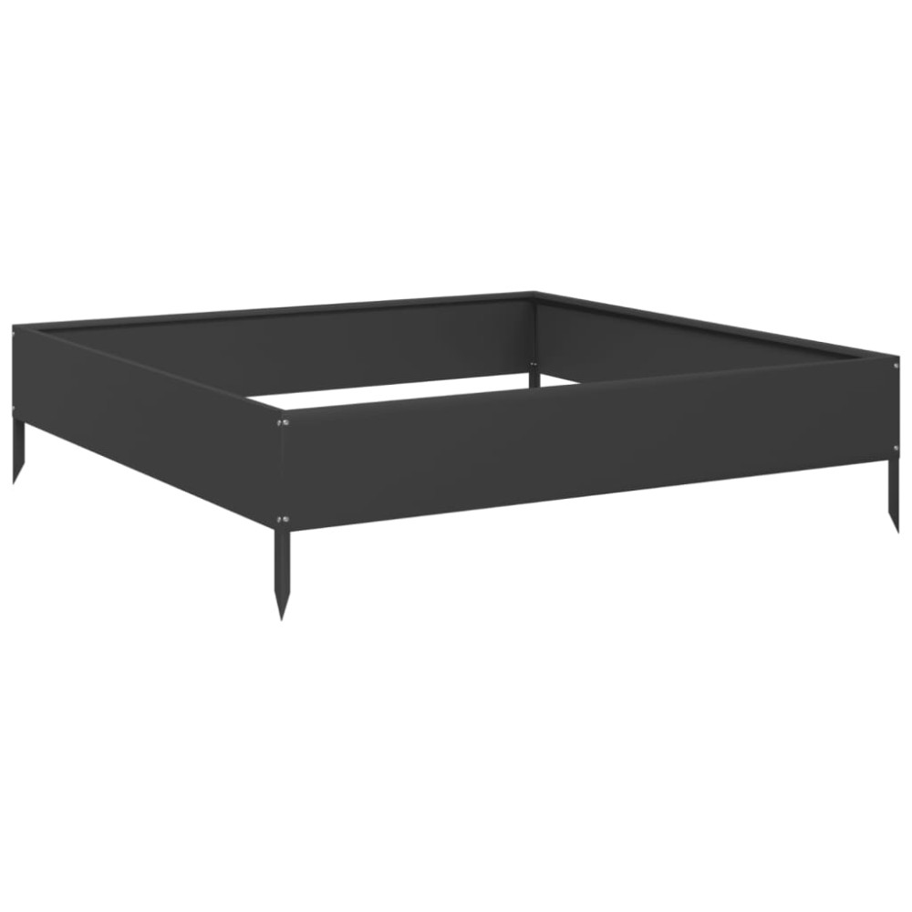 vidaXL Strat înălțat de grădină, negru, 100x100x26 cm, oțel
