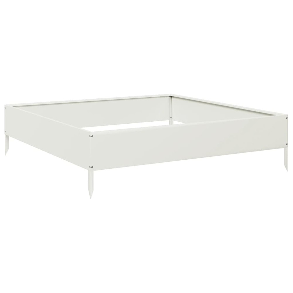 vidaXL Strat înălțat de grădină, alb, 100x100x26 cm, oțel