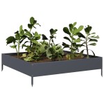 vidaXL Strat înălțat de grădină, antracit, 100x100x26 cm, oțel vidaXL Strat înălțat de grădină, antracit, 100x100x26 cm, oțel