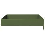 vidaXL Strat înălțat de grădină, verde măsliniu, 100x100x26 cm, oțel