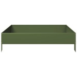 vidaXL Strat înălțat de grădină, verde măsliniu, 100x100x26 cm, oțel