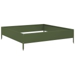 vidaXL Strat înălțat de grădină, verde măsliniu, 100x100x26 cm, oțel