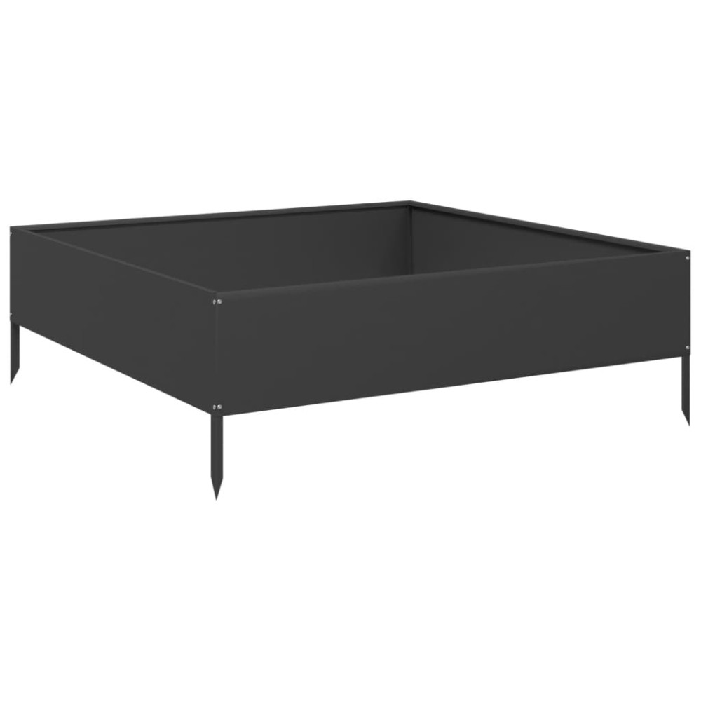 vidaXL Strat înălțat de grădină, negru, 100x100x33,5 cm, oțel