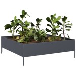 vidaXL Strat înălțat de grădină, antracit, 100x100x33,5 cm, oțel vidaXL Strat înălțat de grădină, antracit, 100x100x33,5 cm, oțel