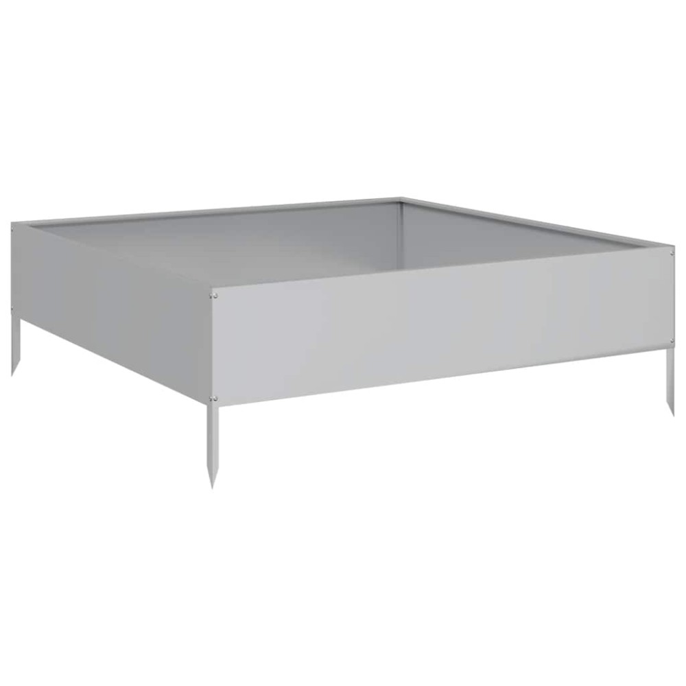 vidaXL Strat înălțat de grădină, 100x100x33,5 cm, oțel galvanizat