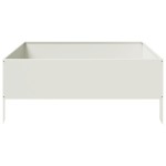 vidaXL Strat înălțat de grădină, alb, 100x100x25 cm, oțel vidaXL Strat înălțat de grădină, alb, 100x100x25 cm, oțel