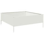 vidaXL Strat înălțat de grădină, alb, 100x100x25 cm, oțel vidaXL Strat înălțat de grădină, alb, 100x100x25 cm, oțel