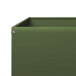 vidaXL Strat înălțat de grădină, verde măsliniu, 100x100x25 cm, oțel vidaXL Strat înălțat de grădină, verde măsliniu, 100x100x25 cm, oțel