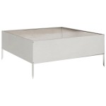 vidaXL Strat înălțat de grădină, 100x100x25 cm, oțel inoxidabil