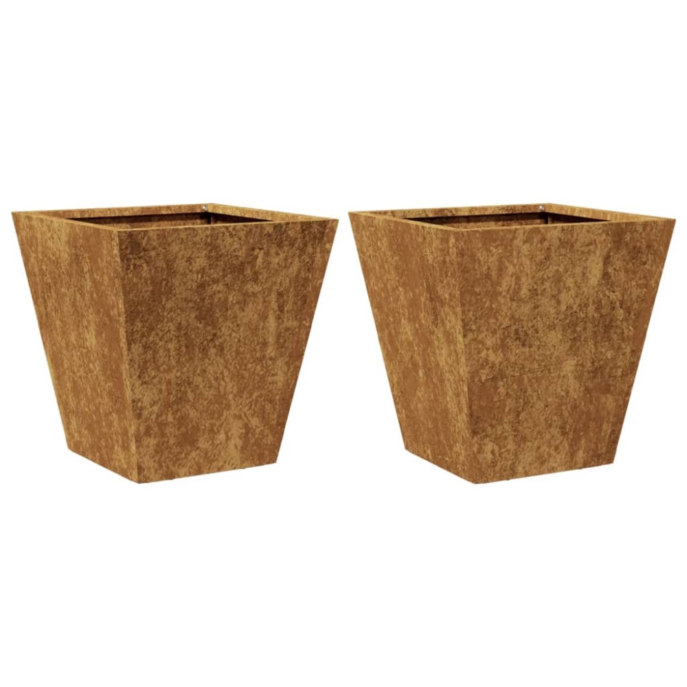 vidaXL Jardiniere de grădină 2 buc 30x30x30 cm Oțel pentru intemperii