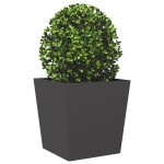 vidaXL Jardiniere grădină, 2 buc., negru, 50x50x50 cm, oțel