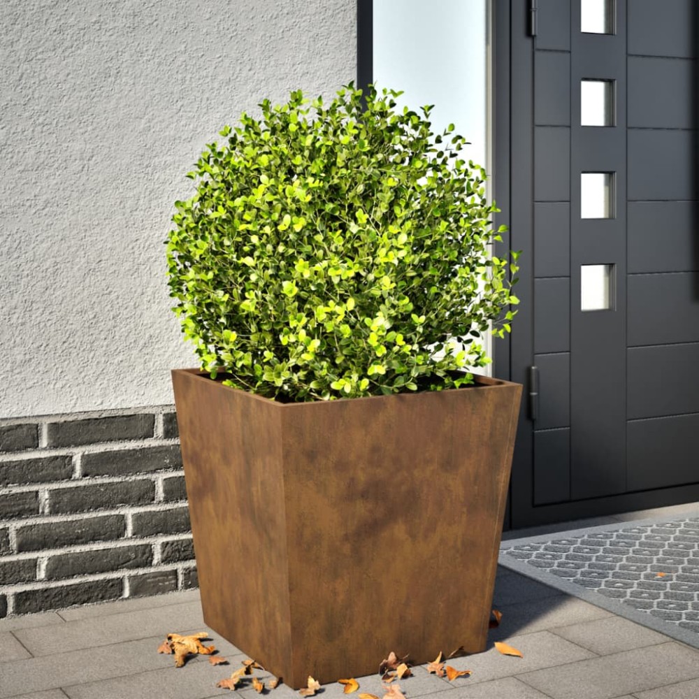 vidaXL Jardinier de grădină 50x50x50 cm Oțel pentru intemperii