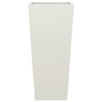 vidaXL Jardiniere de grădină, 2 buc., alb, 35x35x75 cm, oțel