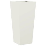 vidaXL Jardiniere de grădină, 2 buc., alb, 35x35x75 cm, oțel