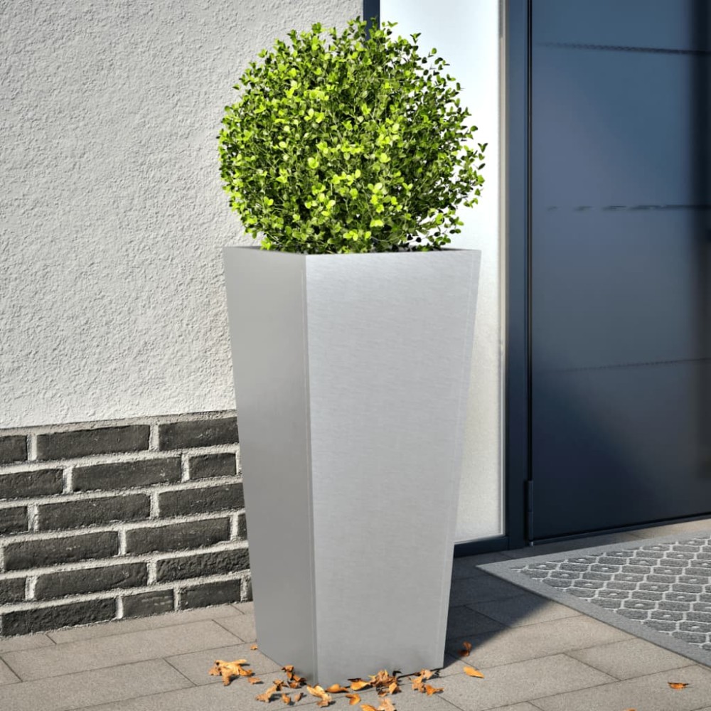 vidaXL Jardiniere grădină, 2 buc., 35x35x75 cm, oțel galvanizat